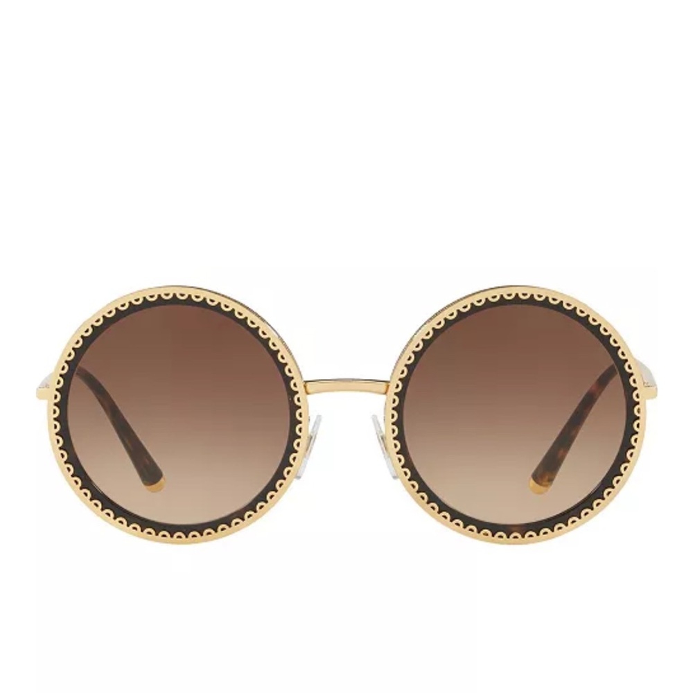 Dolce & Gabbana Round Gold Sunglasses - Picture 2 of 9